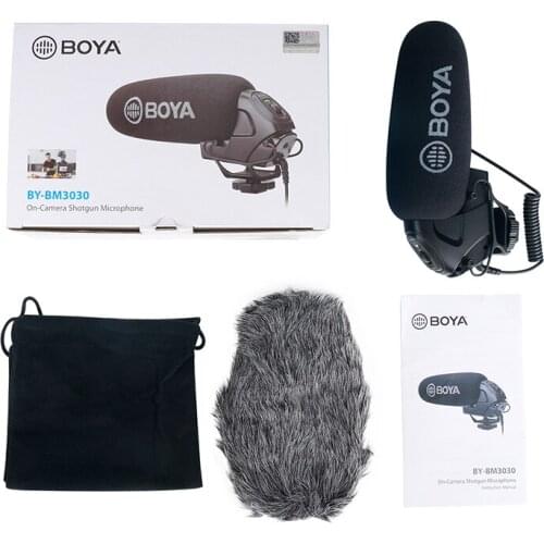 BOYA BY-BM3030 On-Camera Shotgun Microphone Video Mic for Sony DSLR Cameras Video Audio Recorders DV Camera Studio