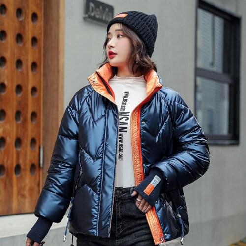 New Womens Parkas 2021 Winter Coat Women Jacket Girl Stand-Up Collar Parka Female Fashion Thick Warm Outerwear Blue