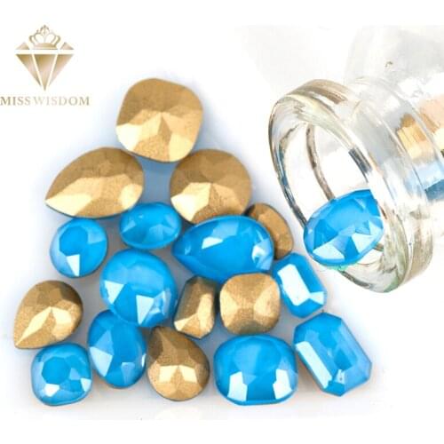NEW Free shipping HOT SALE 50pcs/pack pointback Glue on nail art blue Moka rhinestones 206MK high quality glass crystal nail art