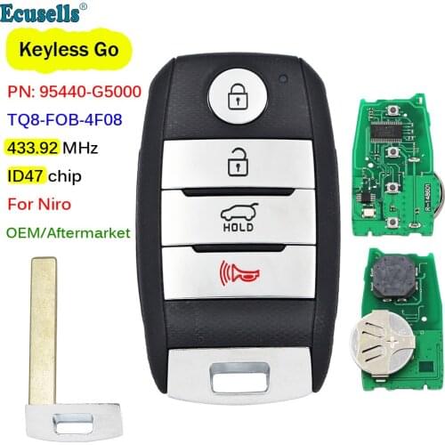 OEM 95440-G5000 Keyless-Go Smart Remote Key FSK 433.92MHZ ID47 Chip for KIA Niro Touring LX EX 2017 2018 2019 TQ8-FOB-4F08