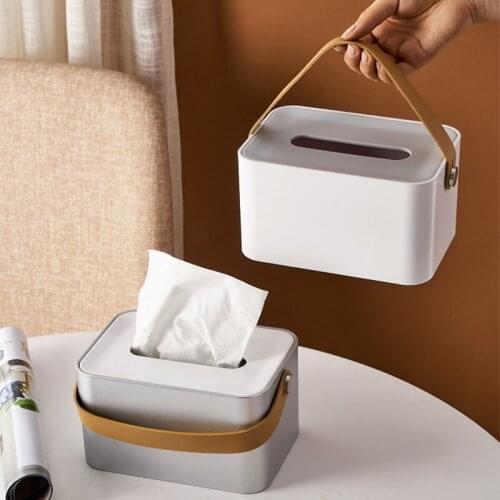1PC Tissue Box Office Napkin Case Holder Simple Stylish Round Square Living Room Desktop Home Toilet Paper Dispenser Organizer