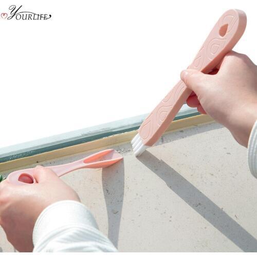 OYOURLIFE 2 In 1 Multi-function Window Groove Cleaning Brush Wall Drawer Window Sill Crevice Dust Brush Home Cleaning Products