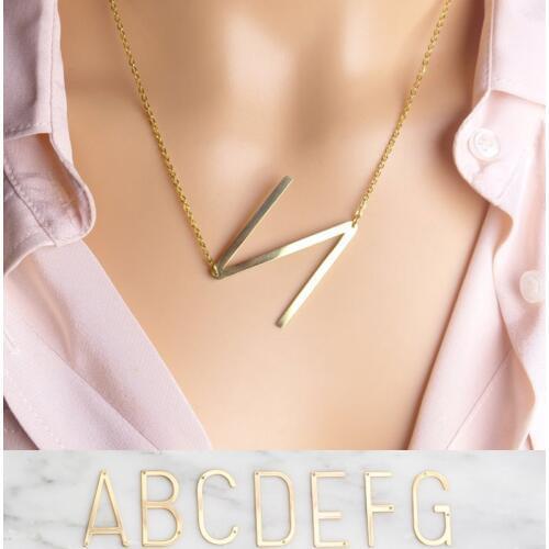 Stainless steel A-Z 26 Letter Necklaces Set Big Letter Initial Necklace Large side necklace Necklace Jewelry gift
