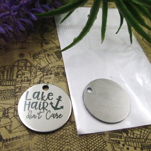 10pcs--"LAKE HAIR DON'T CARE"stainless steel charms 5 styles for choosing DIY Charms for necklace bracelets