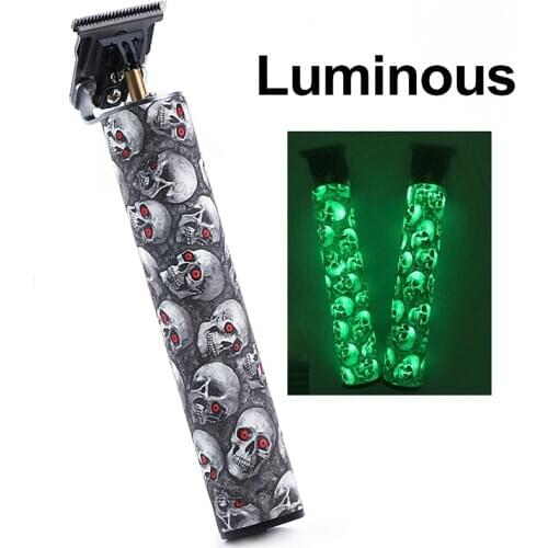 Luminous display Skull Professional Hair Clipper beard Barber Haircut Hair Trimmer for men 0mm Baldheaded Hair Cutting Machine