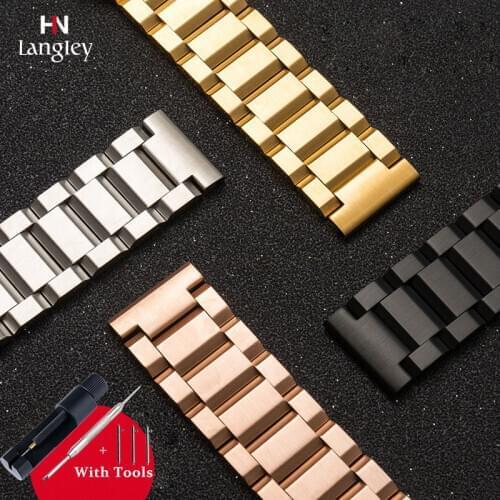 With Tools Solid Full Stainless Steel Straps Women And Men Watch-band folding buckle 18 19 20 21 22 23 24 25mm Quick release