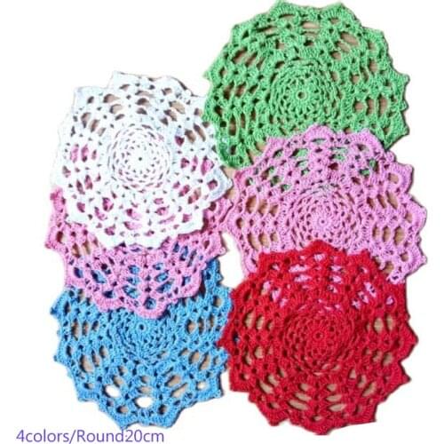 Modern cotton placemat cup coaster mug kitchen Christmas dining table place mat cloth lace Crochet tea coffee doily dish pad