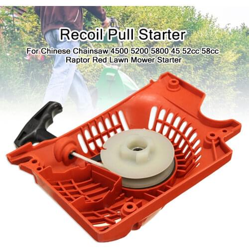 Recoil Pull Starter For Chinese Chainsaw 4500 5200 5800 45 52cc 58cc Raptor Red
