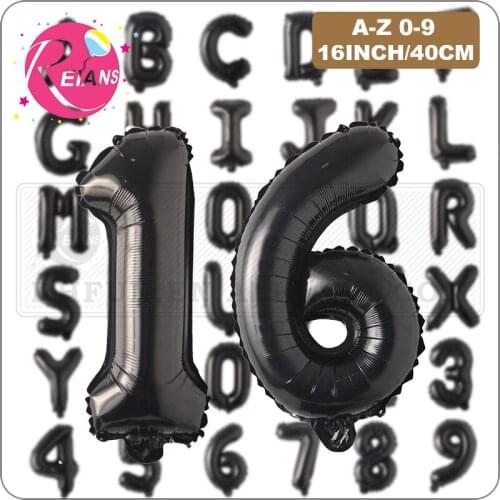 16 inch black Letter A to Z 0-9 Alphabet Foil Balloons Birthday Party Wedding Decoration event & party supplies birthday balloon