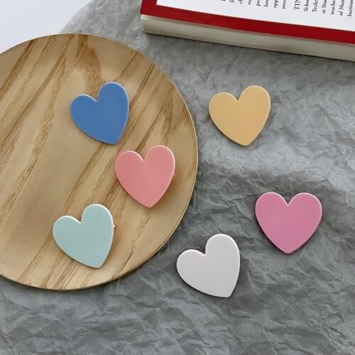 New Women Girls Sweet Love Heart Hairpins Candy Color Hair Clips Lovely Side Bangs Barrettes Headband Fashion Hair Accessories