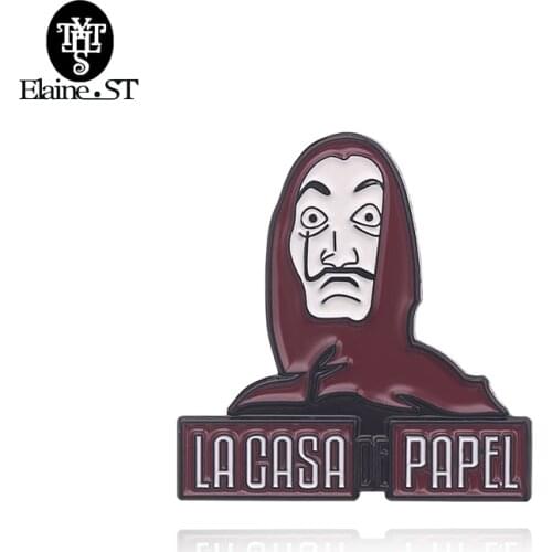 La Casa De Papel Brooch Enamel Pin The House of Paper Money Heist Salvador Dali Pins