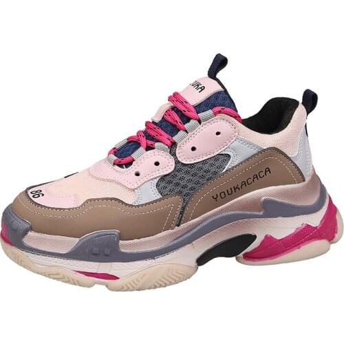 2021Autumn Winter Women Chunky Sneakers Ulzzang Brand Platform Casual Shoes Woman Fashion Running Trainers 5cm Vulcanized Shoes