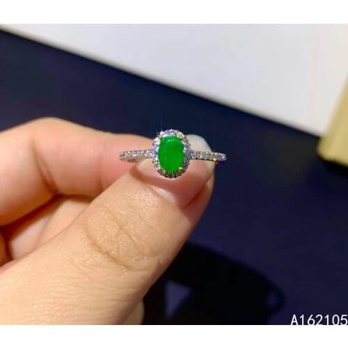 925 pure silver Chinese style natural Emerald womens luxury trendy oval two color adjustable gem ring fine jewelry support dete