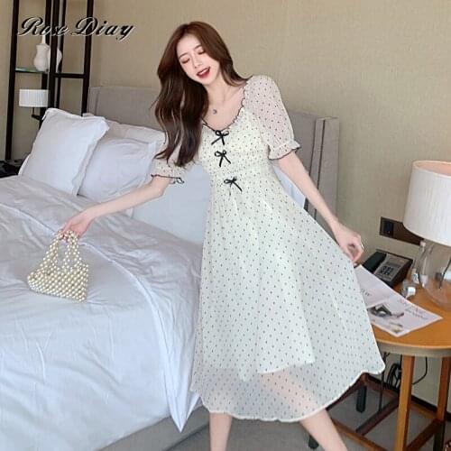 2021 Runway Designer Polka Dot Lace Mesh Summer Dress Women Sexy Double V-Neck Backless Short Sleeve Party Dress With Lining