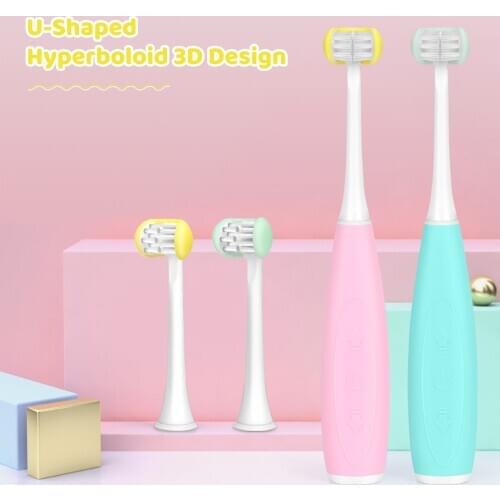 5 Mode Sonic Electric Toothbrush Kids 3D Ultrasonic U-Shaped Tooth Brush Three-Side USB Rechargeable Teeth Cleaning Brush Child