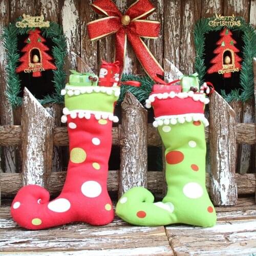 1Pair=2pcs New Year High Quality Merry Christmas gifts high integration boots decorations Christmas stockings Christmas Crafts