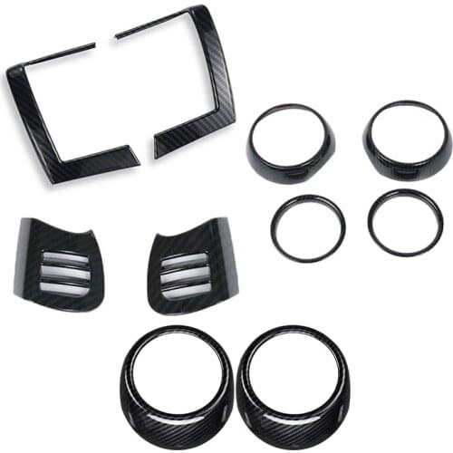 10 Pcs for MINI Cooper Interior: 8 Pcs Car Air Vent Cover Air Outlet Trims Stickers & 2 Pcs Car Door Handle Cover Trim