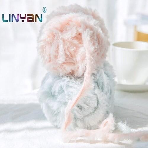 2 PCS * 50g Coral mink flocking fur Yarn For knitting soft Polyester brand knit Hand Knitting crochet sweater scarf thread ZL49