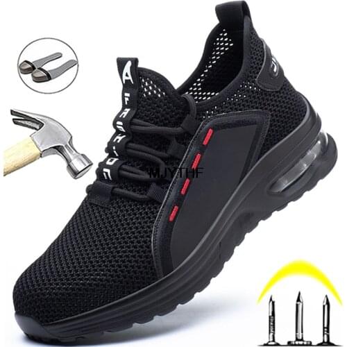 2021 Fashion Safety Shoes Men Steel Toe Shoes Anti-puncture Work Sneakers Indestructible Work Sefety Boots Male Shoes Work Boots