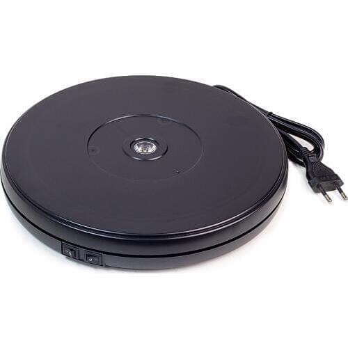 25cm Led Light Top Electric Rotating Display Turntable for Model Jewelry display stand or 4k Photography,Max Load 11kg
