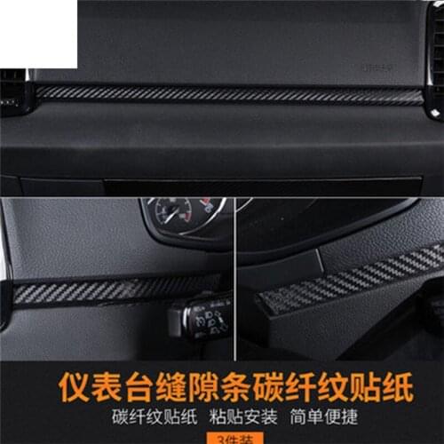 3pcs/lot carbon fiber car stickers instrument decoration cover for 2018 SKODA KAROQ