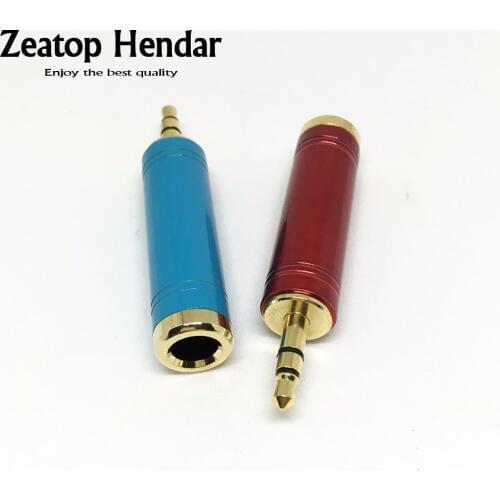 5Pcs Brass 3.5mm Male to 6.35mm Female Audio Adapter jack Stereo Conver Cable for Microphone High Quality