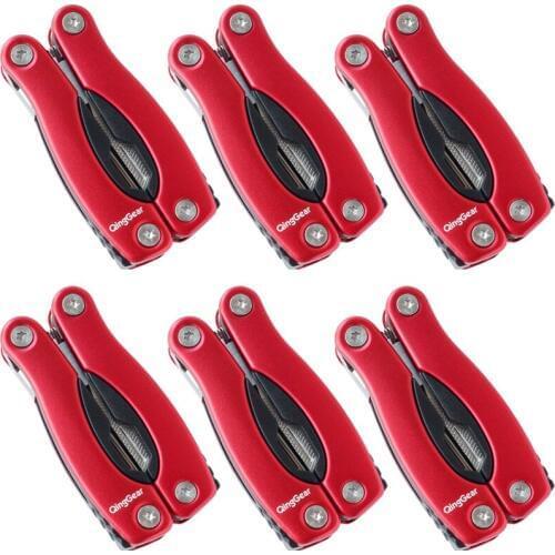 6PCS QingGear Multi Pliers 9-in-1 Mini Compact Pocket Pliers Knife File Screwdriver Bottle Opener Saw Outdoor Camping Kit