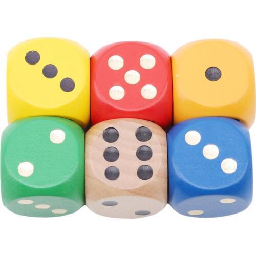 6Pcs/Set Magic Trick Toy 6 Colors Wooden Casino Gamble Party Dices Classical Close-Up Magic Tricks Props Magie Joke Prank Toy