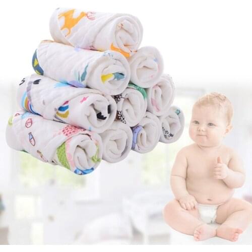 6 Pcs/Set Baby Infant Feeding Bibs Absorbent Soft Muslin Gauze Burp Saliva Towel U7EE