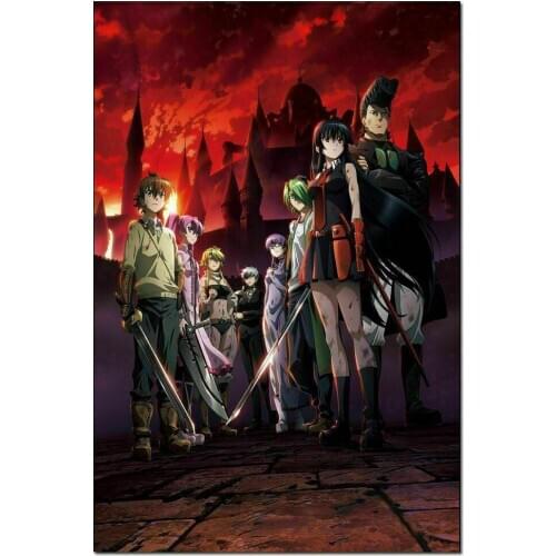 Akame Ga Kill Girl Katana Fight Anime Silk Fabric Wall Poster Art Decor Sticker Bright