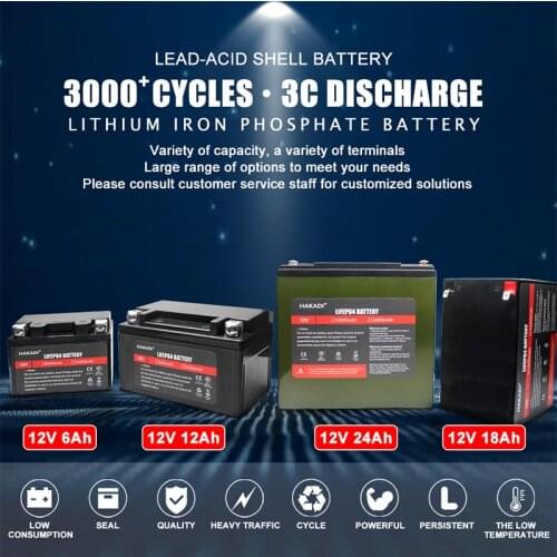 Lifepo4 Rechargeable Battery 12V 6Ah 12Ah 18Ah 24Ah With Build in BMS For Outdoor Power Supply Home Appliance Solar System