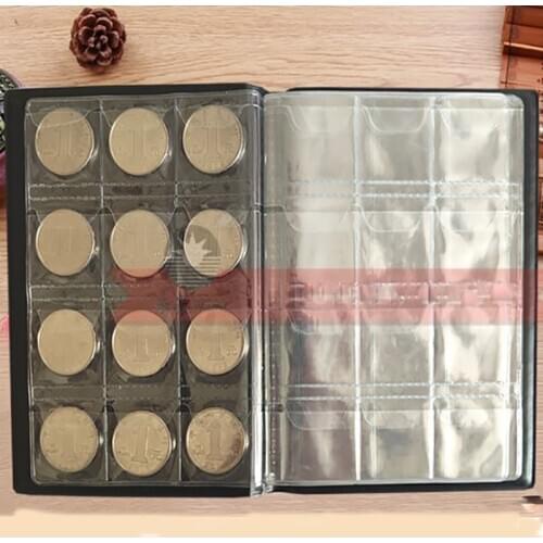 Leather Coin Album 10 Pages 120 Pockets Coin Album For Coins Pockets Tokens Commemorative Coin,Medallions Badges Collection Book