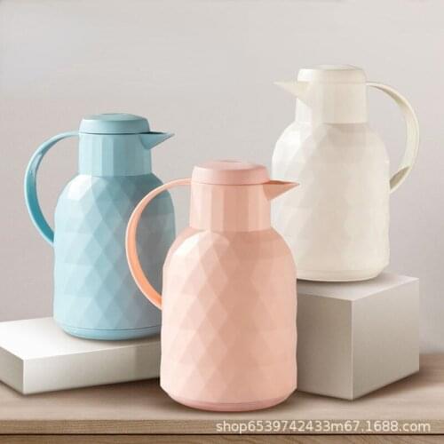 Diamond Double Wall Glass Vacuum Flask 1L Office Travel Leak-proof Insulated Thermal Hot Water Bottle Company Warm Pot NJ80210