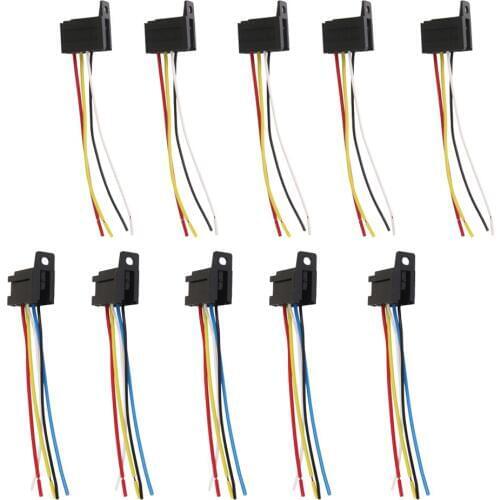 Car 12V 12 Volt DC 20A/30A AMP Relay Harness Socket Cable 5 Wire/4 Wire DIY (Do not Include relay,Only Relay Socket)