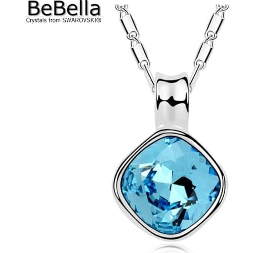 BeBella crystal rhombus pendant necklace made with Austrian Crystals from Swarovski for women gift