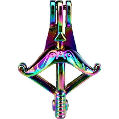 C634 5pcs/lot Rainbow Color Arrow Bead Pearl Cage Locket Pendant Pearl Locket Fairytale Party