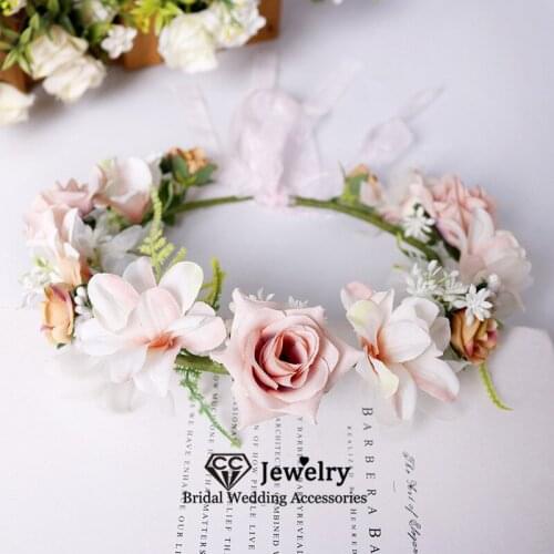 CC Bohemia Flower Hairbands Women Hairwear Wedding Hair Accessories Engagement Jewelry Bridal Headpiece Rose Wreath Forest 58328