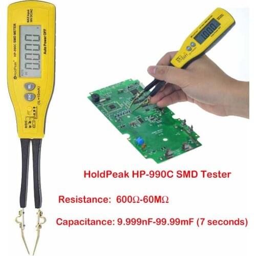 Holdpeak HP-990C SMD Digital Insulation tester Multimeter Auto Power off Resistance Capacitance Power Battery Insulation Tools
