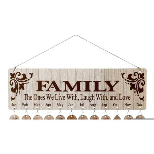 Wooden Birthday Gift Reminder Wall Hanging Family Celebration Calendar Anniversary Reminder for Friend Gifts Tracker Plaque