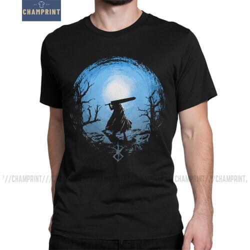 Men T-Shirts Dawn Glow Berserk Vintage Pure Cotton Tee Short Sleeve Guts Manga Swordsman Gatsu Sacrifice Zodd Anime T Shirts 6XL