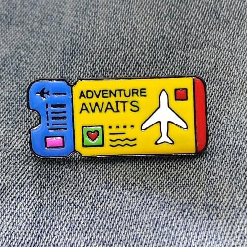 Enamel Pin Custom Flight Badge Outdoor Brooches Bag Clothes Lapel Pin Adventure Jewelry Gift