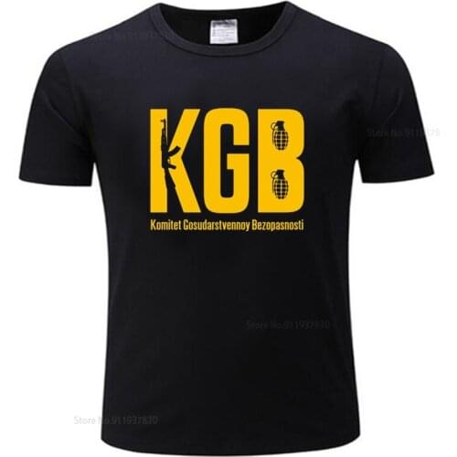 Hot sale men brand t shirt summer cotton tshirt Trendy Mens Kgb Russia T-Shirt USSR Russia Communism Marxism Socialism