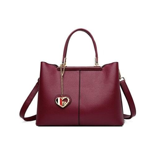 OL elegant pu leather black burgundy purple blue khaki top-handle bag for women daily commuting one shoulder handbag