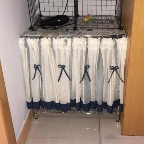 Rod Pocket Half-curtain Bow Linen Yarn Short Curtain for Kitchen Small Window DrapeS Dust Cabinet Door Curtain Coffee Shop Decor