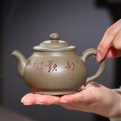 Chinese Yixing Tea Pot Raw Ore Purple Clay Teapot Handmade Beauty Kettle Home Teaware Tea Ceremony Customized Gifts 180ml