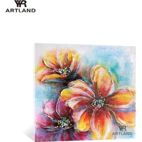 Beautirul color orchids flower for wall decoration Pure Handmade canvas oil painting hanging picture poster for living room