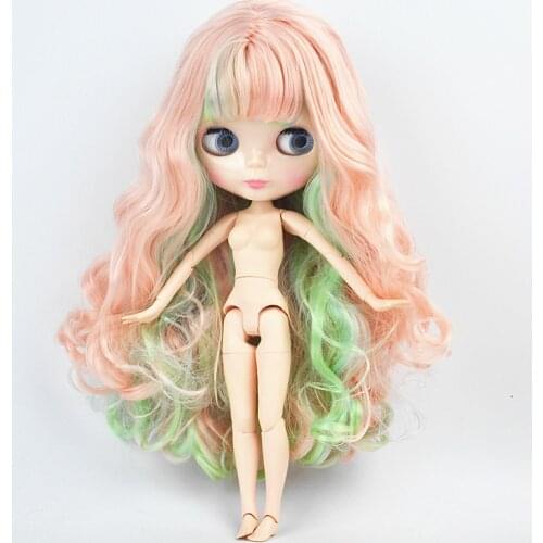 Nude Doll mix color Curly hair Blyth Dolls Joint Body DIY Nude BJD toys Fashion Dolls 19 Jointed toy for Children Girl Gift