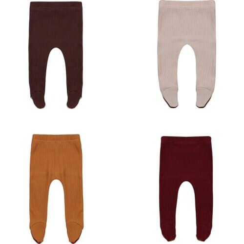 Baby Girls Leggings Autumn Winter Knitted Newborn Infant Solid Color Legging Baby Toddler Casual Ribbed Knitted Pencil Pants