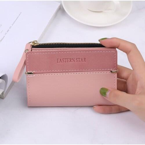 Women Small Wallet Female Buckle Zipper Coin Purse Multi Card Money Bags with PU Leather for Ladies Short Handbags cartera mujer