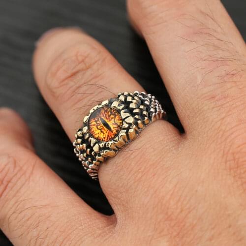 Demon Eye Open Adjustable Ring Domineering Men Rings Punk Hip Hop Retro Mens Ring Jewelry Gift Alloy Opening Finger Rings